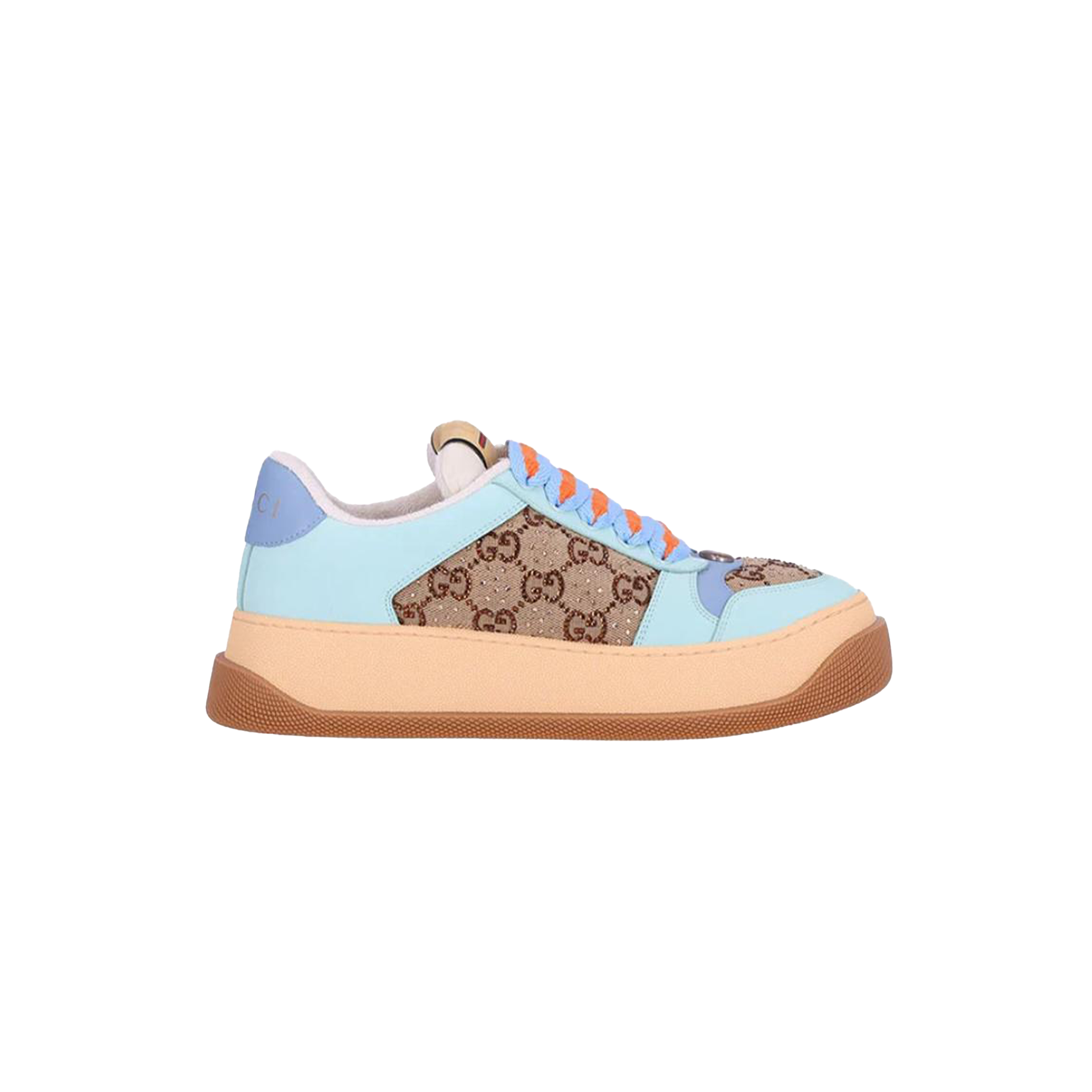 G*u*i screener gg leather sneakers ''beige blue 757700